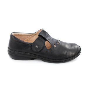 FINN Comfort Tofino Cutout Slip-on Shoes Black Leather Size 43 Narrow